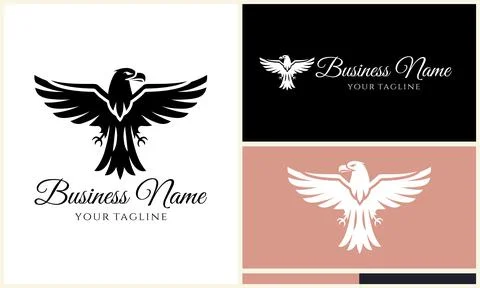 Silhouette eagle head logo template Stock Illustration