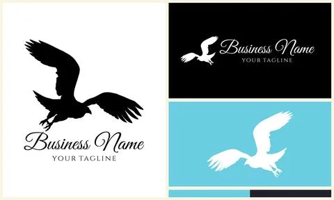 Silhouette eagle head logo template Stock Illustration