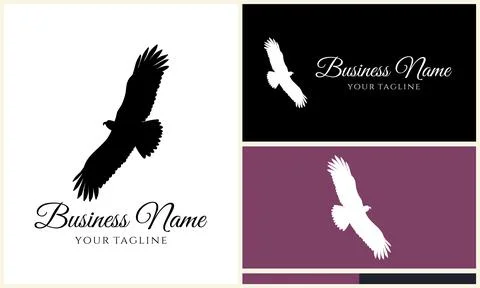 Silhouette eagle head logo template Stock Illustration