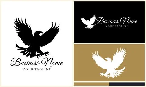 Silhouette eagle head logo template Stock Illustration