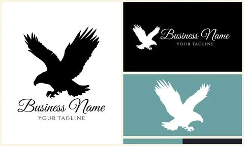 Silhouette eagle head logo template Stock Illustration