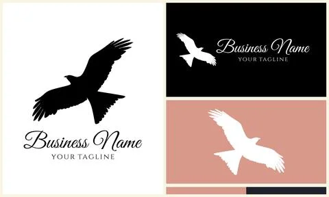 Silhouette eagle head logo template Stock Illustration
