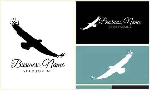 Silhouette eagle head logo template Stock Illustration