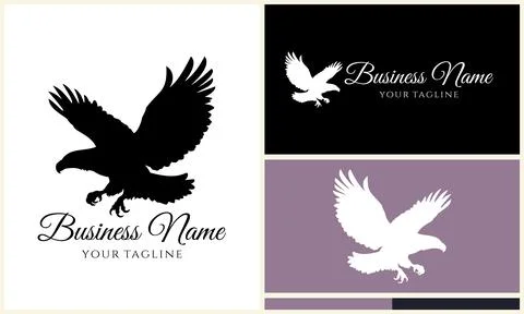 Silhouette eagle head logo template Stock Illustration