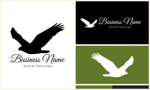 Silhouette eagle head logo template Stock Illustration