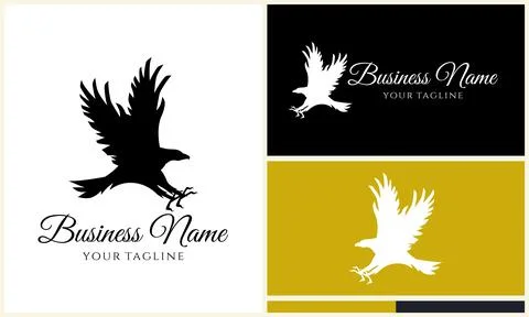 Silhouette eagle head logo template Stock Illustration