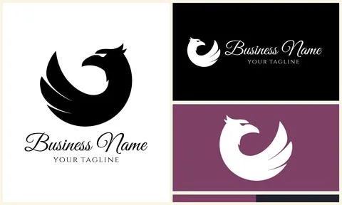 Silhouette eagle head logo template Stock Illustration