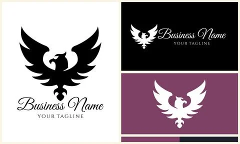 Silhouette eagle head logo template Stock Illustration