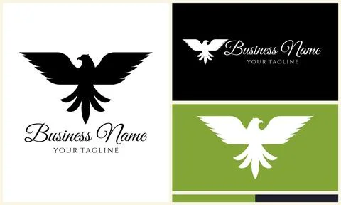 Silhouette eagle head logo template Stock Illustration