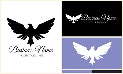 Silhouette eagle head logo template Stock Illustration