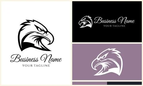 Silhouette eagle head logo template Stock Illustration
