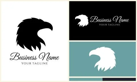 Silhouette eagle head logo template Stock Illustration