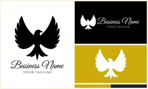 Silhouette eagle head logo template Stock Illustration