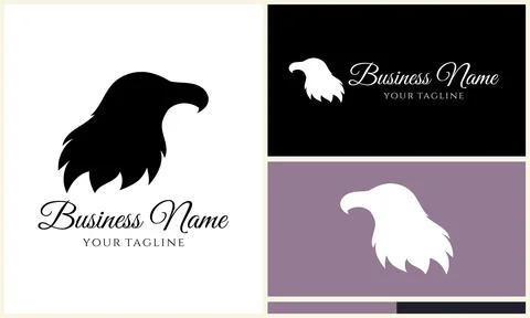 Silhouette eagle head logo template Stock Illustration