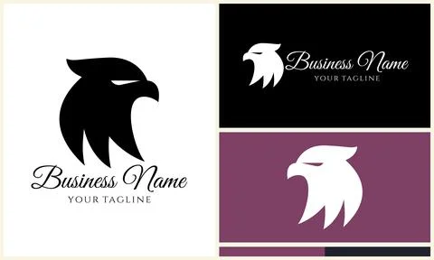 Silhouette eagle head logo template Stock Illustration