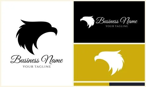 Silhouette eagle head logo template Stock Illustration