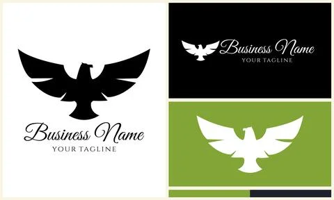 Silhouette eagle head logo template Stock Illustration