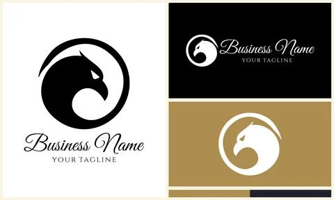 Silhouette eagle head logo template Stock Illustration