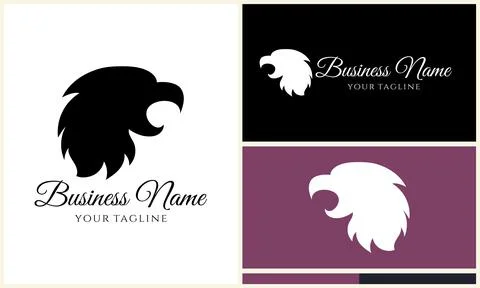 Silhouette eagle head logo template Stock Illustration