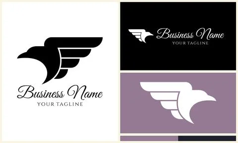 Silhouette eagle head logo template Stock Illustration