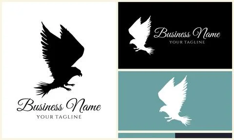 Silhouette eagle head logo template Stock Illustration