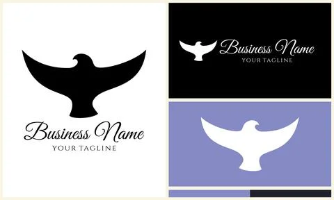 Silhouette eagle head logo template Stock Illustration