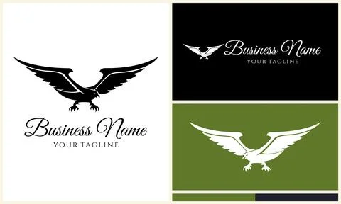 Silhouette eagle head logo template Stock Illustration