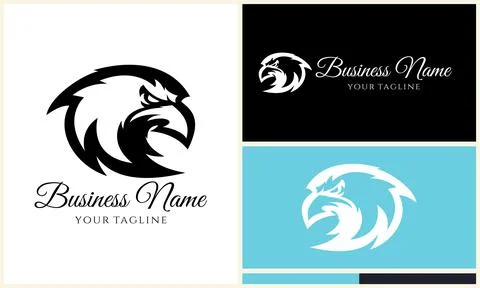 Silhouette eagle head logo template Stock Illustration
