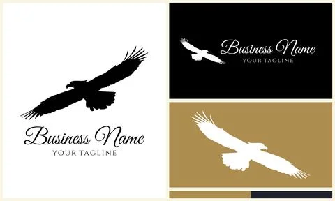 Silhouette eagle head logo template Stock Illustration