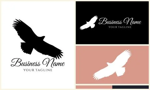 Silhouette eagle head logo template Stock Illustration
