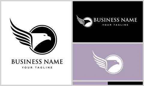 Silhouette eagle modern logo template Stock Illustration