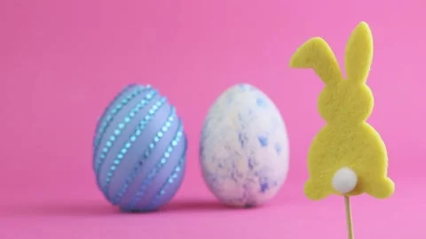 The silhouette of the Easter Bunny disappears and reappears from the screen Stock Footage 234717050