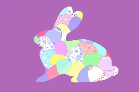 Silhouette Easter bunny Stock Illustration
