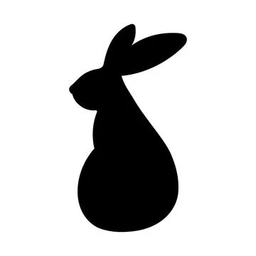 Silhouette of Easter bunny isolated on a white background. Vector illustration Stockillustratie