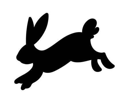 Silhouette of Easter bunny isolated on a white background. Vector illustration 스톡 일러스트