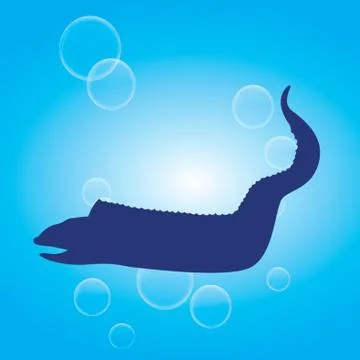 Silhouette Of Eel Fish Иллюстрация