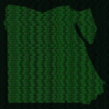 Silhouette of Egypt from binary digits Illustration of silhouette of Egypt... Foto stock