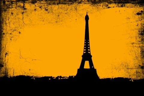 Silhouette of Eiffel Tower Stock Illustration