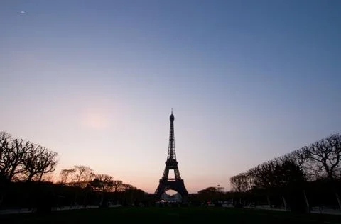 Silhouette of eiffel tower Stock Photos