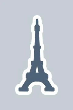 Silhouette of Eiffel Tower Vector Illustration Illustration