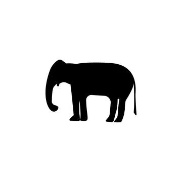 Silhouette of an elephant icon. Element of animals icon for mobile concept and Stock Illustration