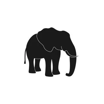 Silhouette of an elephant vector Illustrazione stock