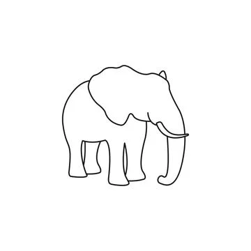 Silhouette of an elephant vector Stock Illustration