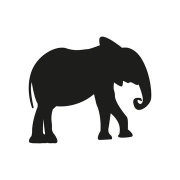 Silhouette elephants on white background. vector eps10 . Illustrazione stock