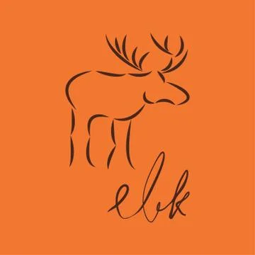 Silhouette of a elk Stock Illustration