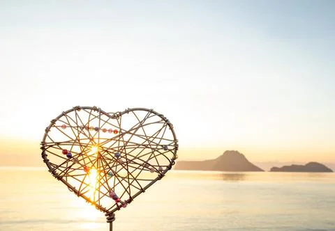 Silhouette of Engineer heart shape builder in construction. Valentines Day Stock Photos