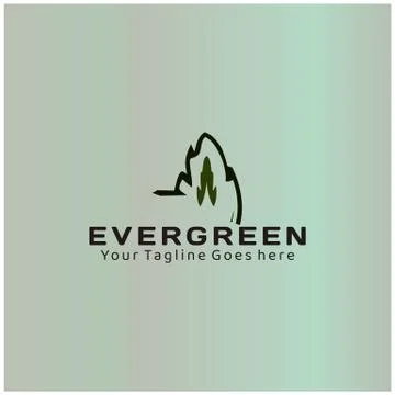 Silhouette evergreen tree Stock Illustration