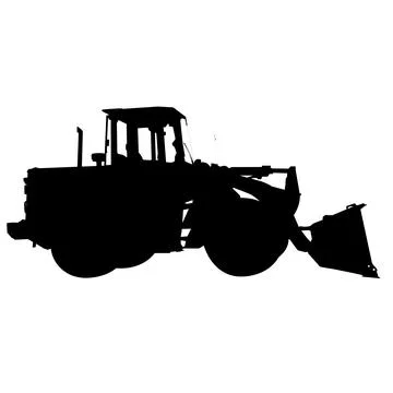 A silhouette of an excavator Stock Illustration