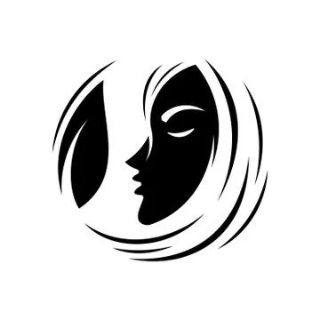 Silhouette face and leaf Stock Illustration