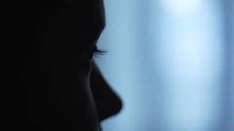 Silhouette of a face close up Stock Footage 296499384